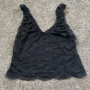 Aerie Elegant Black Lace Blouse